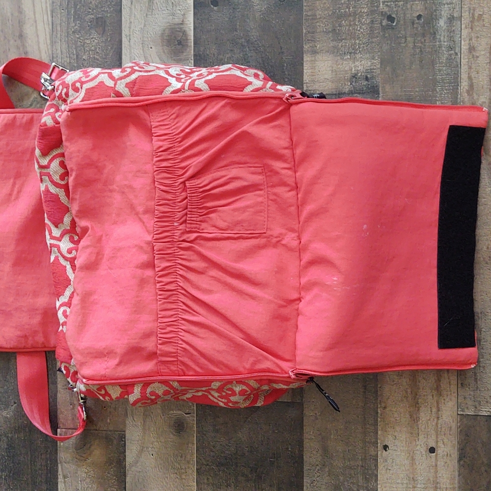 Petunia Pickle Bottom Diaper Bag Backpack Orange And Beige Tapestry - Picture 6 of 17